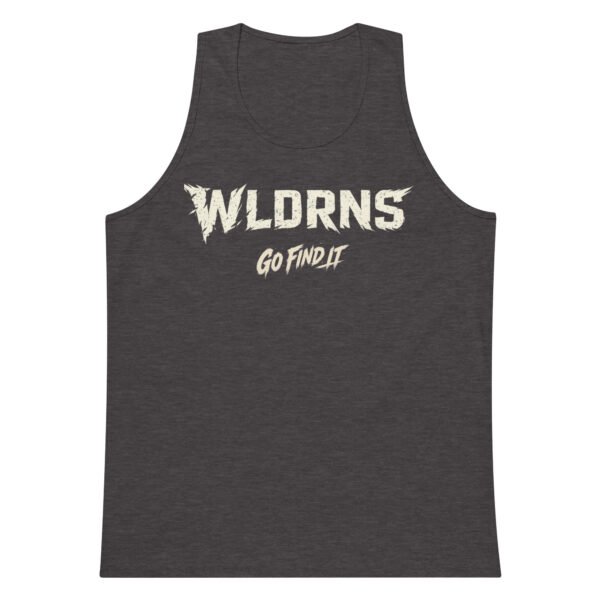 mens-premium-tank-top-charcoal-heather-front-6a5d816acee9e.jpg WLDRNS (go find it) premium tank top