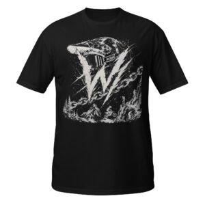 Short-Sleeve Unisex helmet/chain T-shirt Black