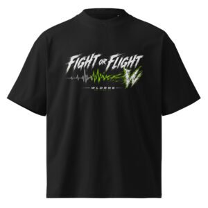 Oversized high neck t-shirt - Fight or flight
