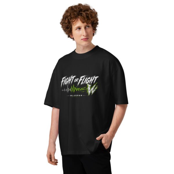 Oversized high neck t-shirt - Fight or flight