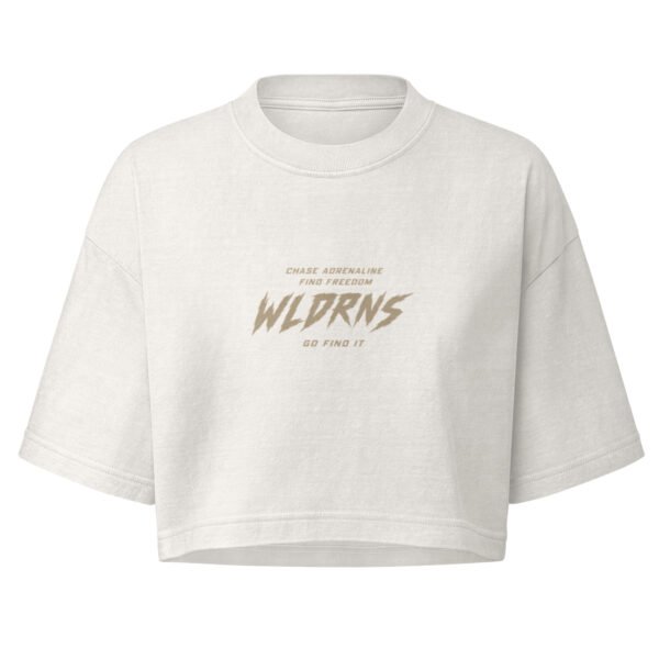 womens-garment-dye-cropped-tee-vintage-white-front-6aa5fb9cf3d37.jpg Women’s Crop top - Chase, Find, Wldrns